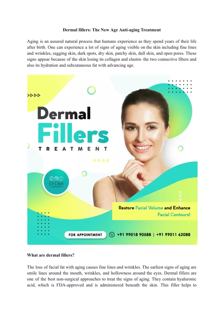 Ppt Dermal Fillers The New Age Anti Aging Treatment Powerpoint