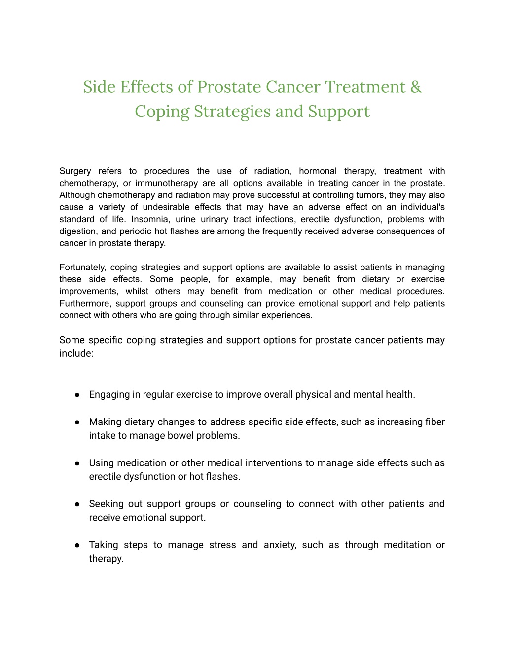 PPT - Side Effects of Prostate Cancer Treatment & Coping Strategies and ...