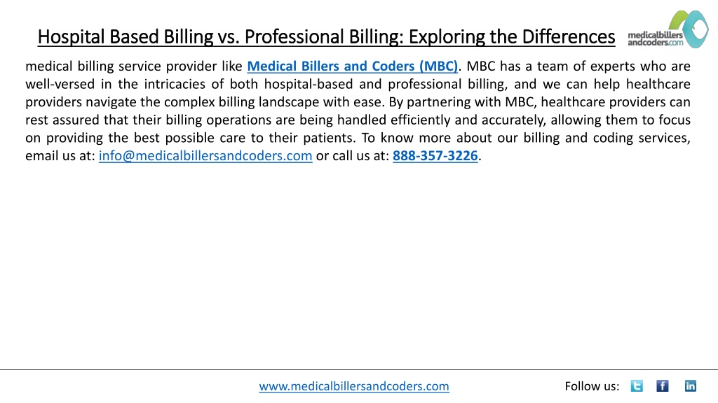 PPT - Hospital Based Billing vs. Professional Billing: Exploring the ...