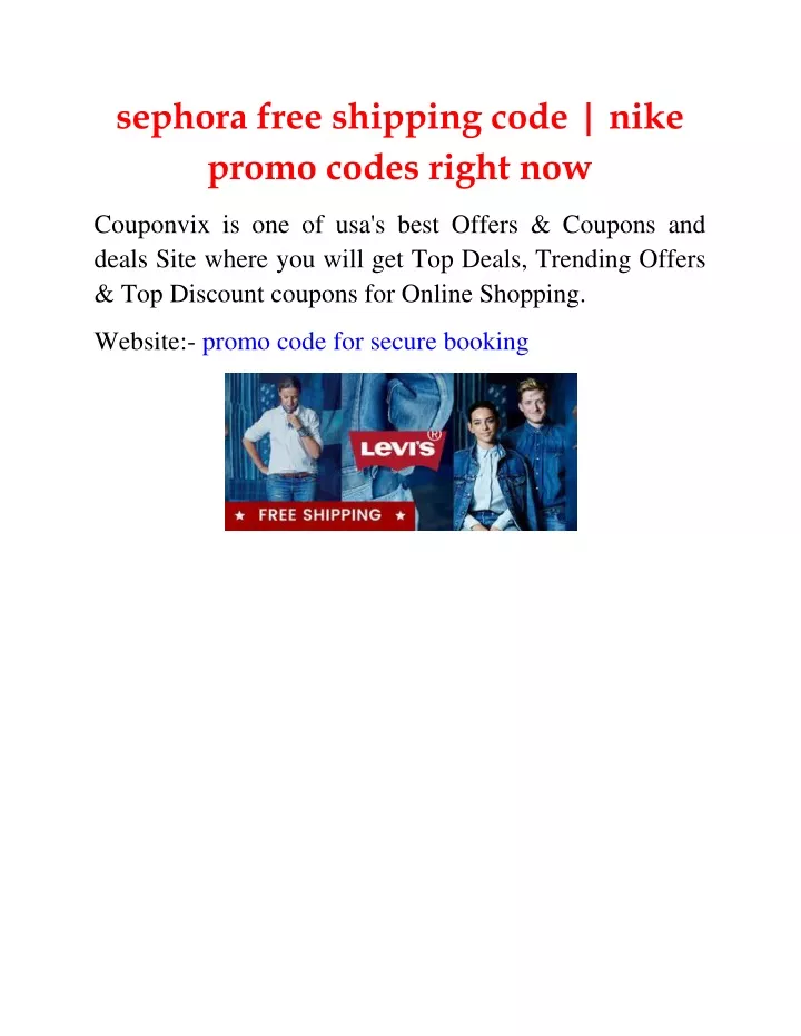 PPT sephora free shipping code nike promo codes right now