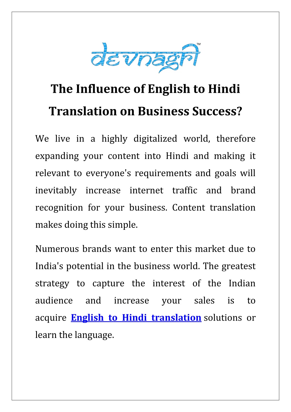presentation in english to hindi