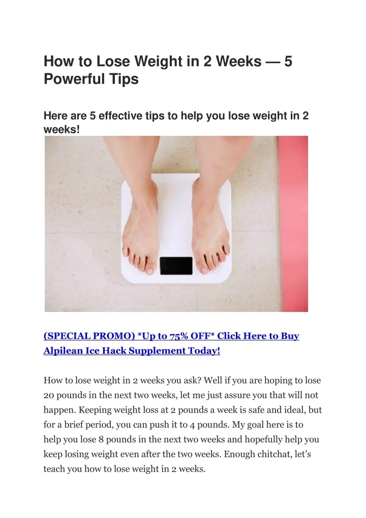 PPT - How to Lose Weight in 2 Weeks - 5 Powerful Tips PowerPoint ... - Tips For Losing Weight In 2 Weeks Quickly