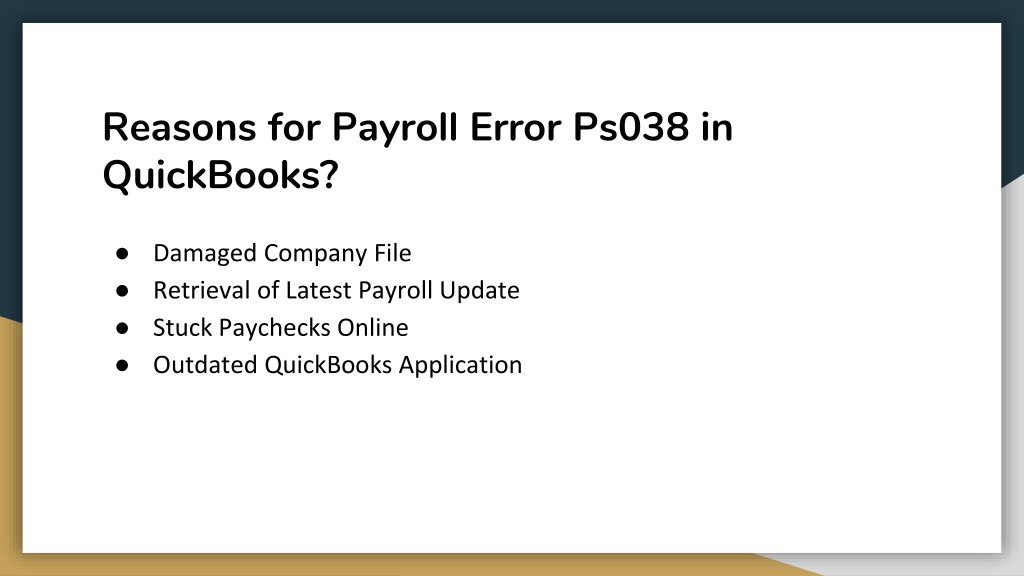 PPT - 3 Ways to Fix QuickBooks Error PS038 PowerPoint Presentation, free  download - ID:12152443