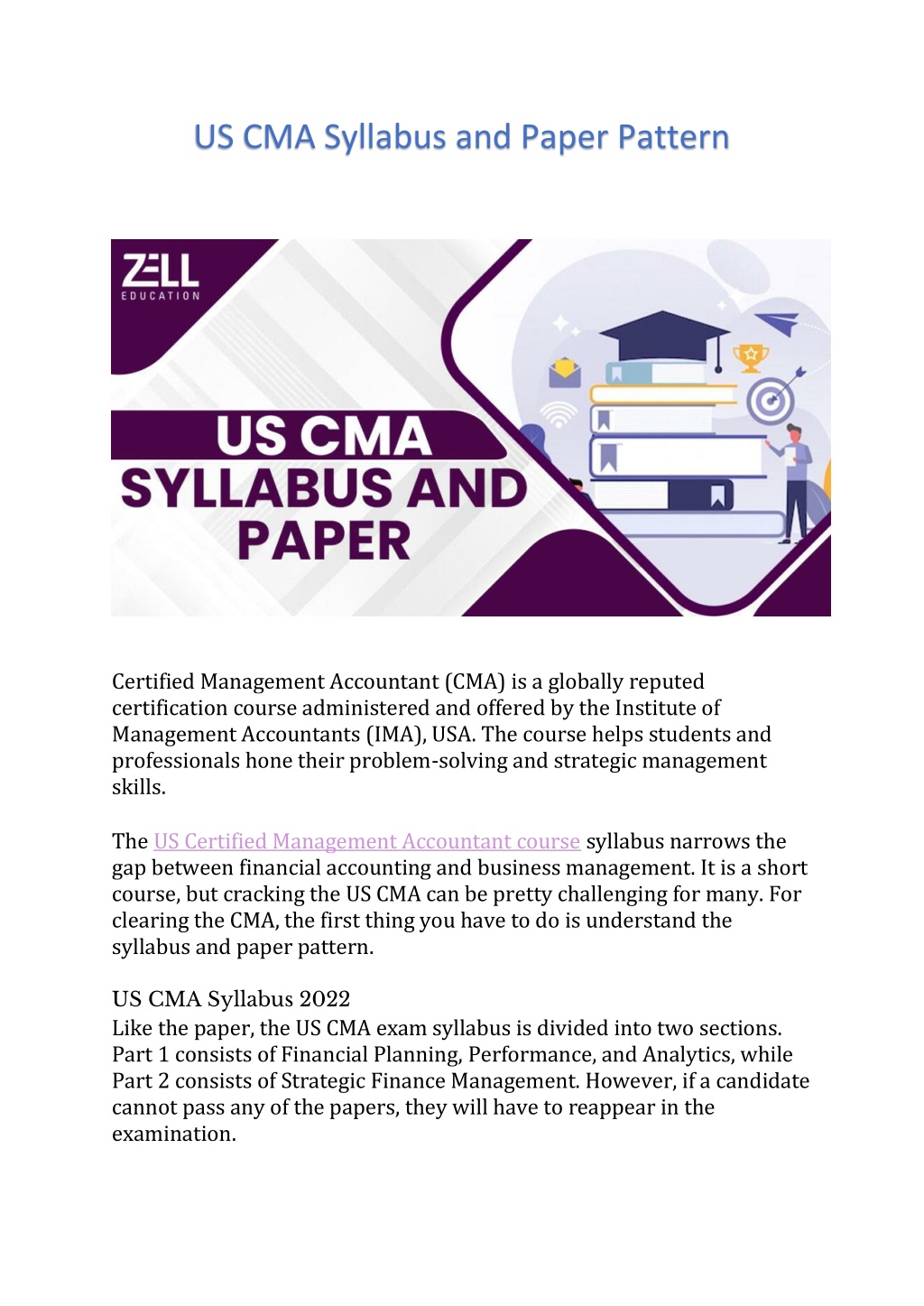 PPT US CMA Syllabus and Paper Pattern PowerPoint Presentation, free