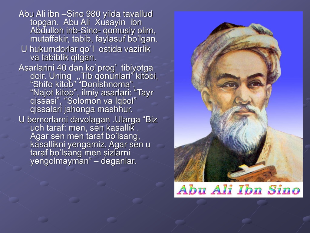 Abu ali ibn sino haqida