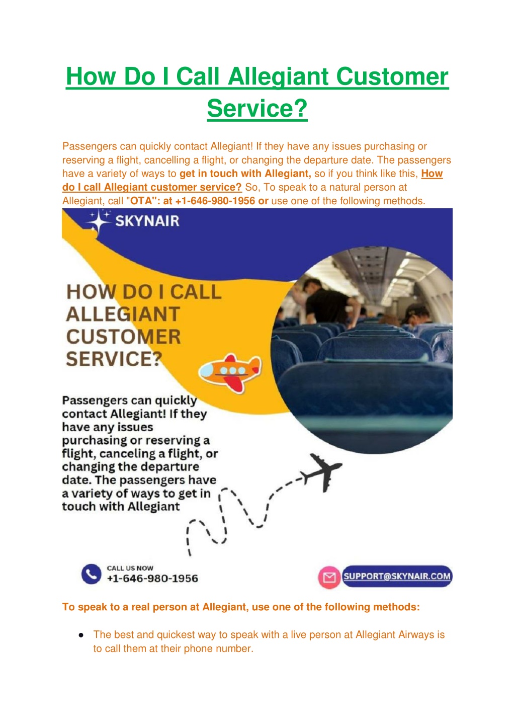 PPT - How Do I Call Allegiant Customer Service By Skynair.com ...