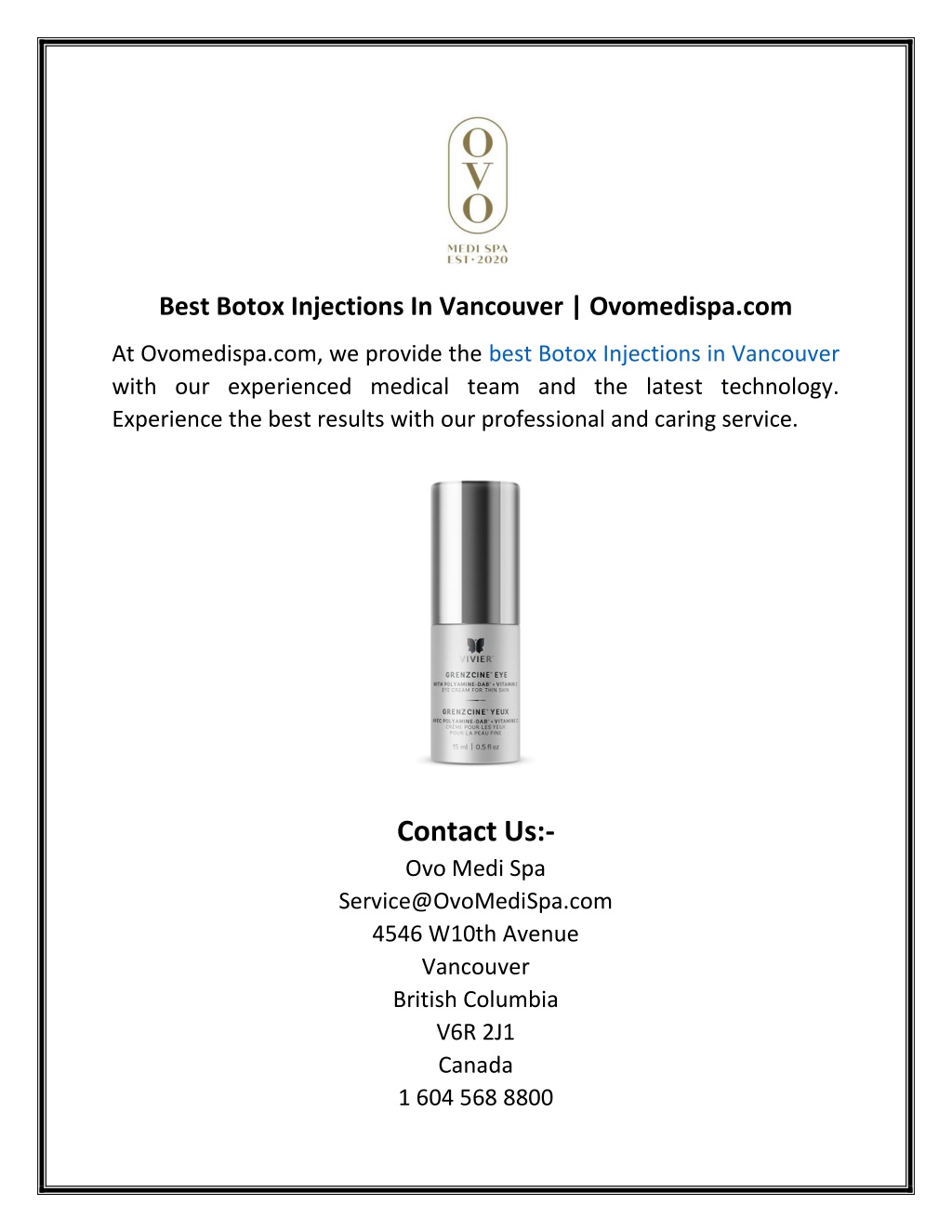 PPT - Best Botox Injections In Vancouver Ovomedispa PowerPoint ...