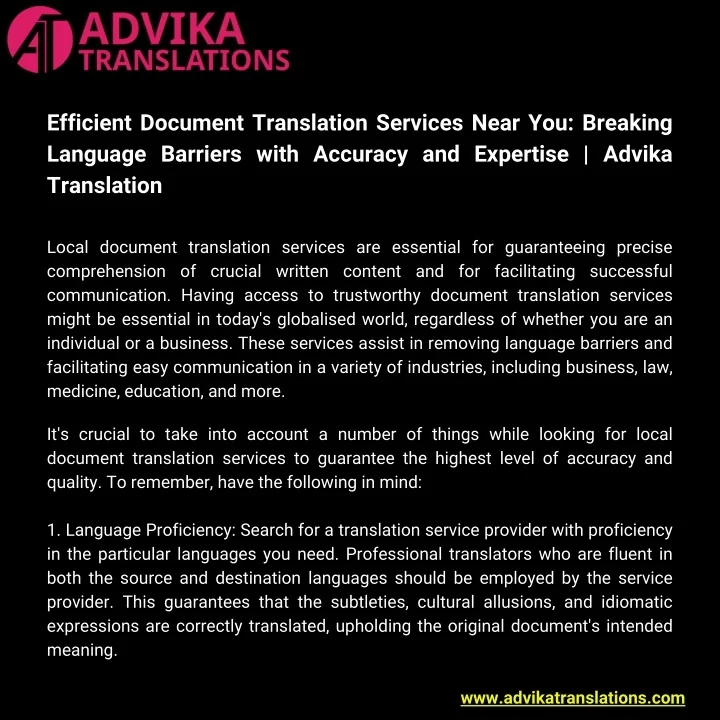 PPT Efficient Document Translation Services Near You Advika