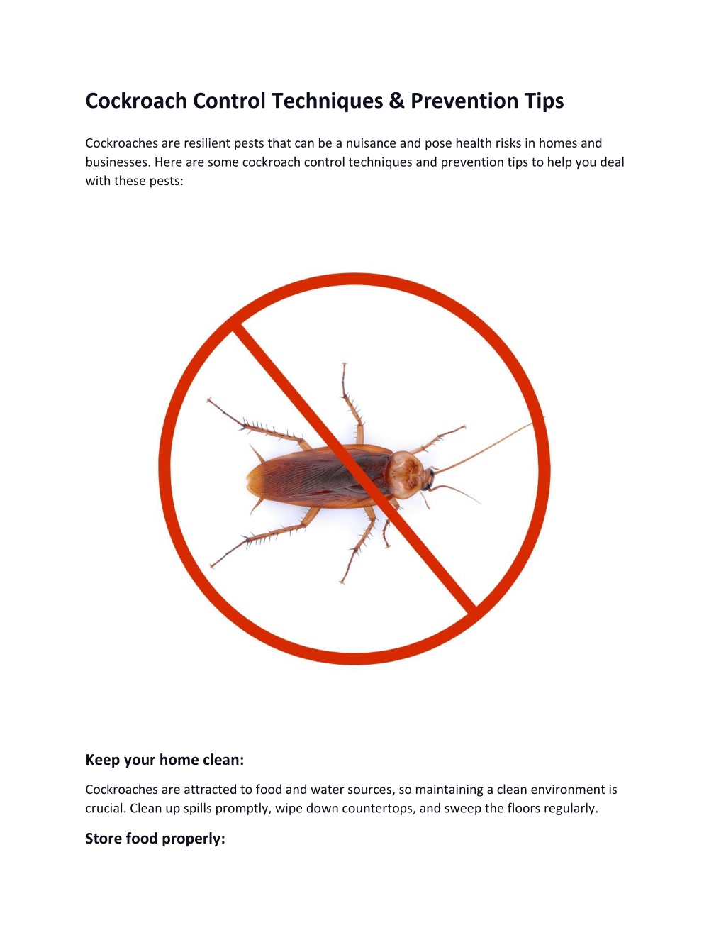 PPT - Cockroach Control Techniques & Prevention Tips PowerPoint ...