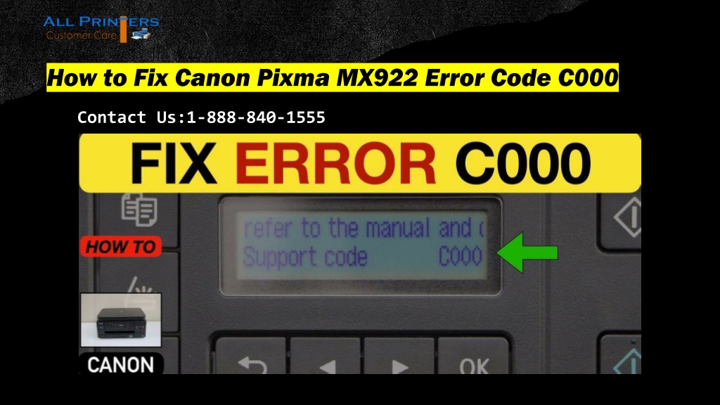 Ppt How To Fix Canon Pixma Mx922 Error Code C000 Powerpoint Presentation Id12157191 3230