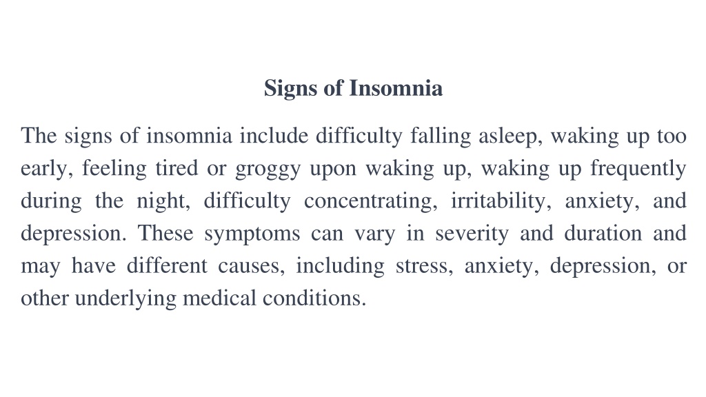 PPT - What are the signs of insomnia and how to identify PowerPoint ...