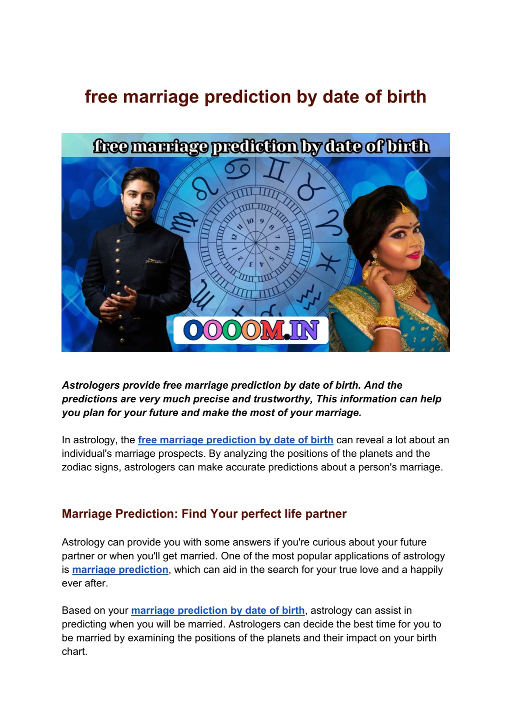 PPT free marriage prediction by date of birth PowerPoint Presentation