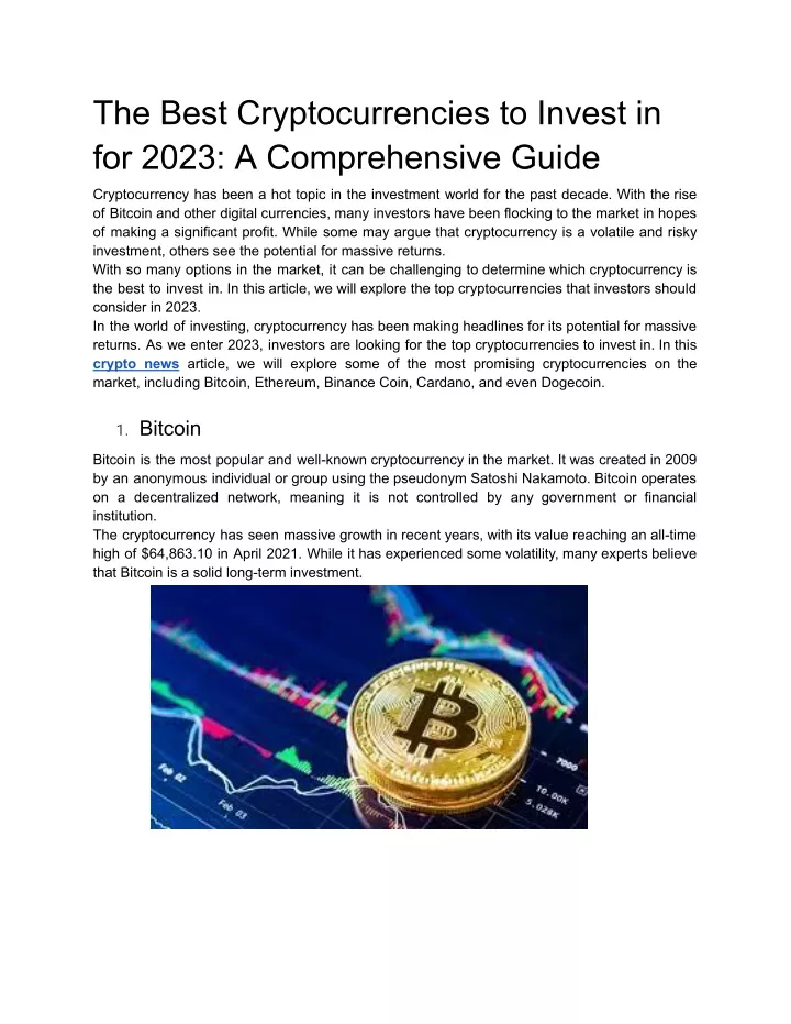 PPT - The Best Cryptocurrencies To Invest In For 2023_ A Comprehensive ...