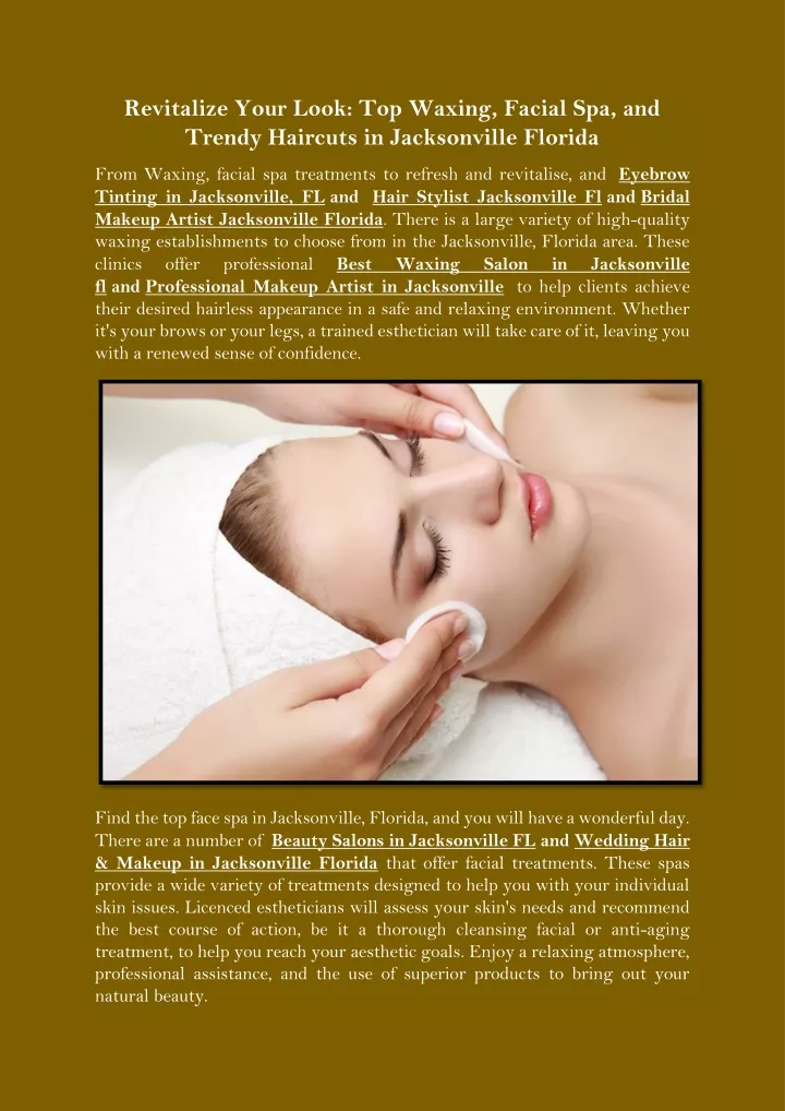 Ppt Revitalize Your Look Top Waxing Facial Spa And Trendy Haircuts In Jacksonville Florida