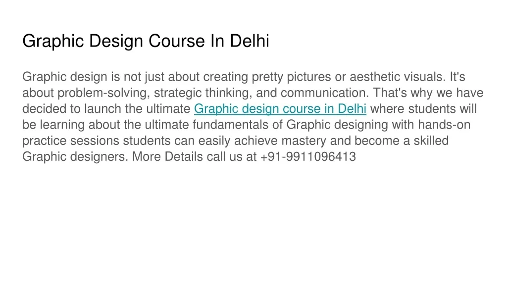 PPT - Join Graphic Design Institute In Delhi | Best Graphic Designing ...