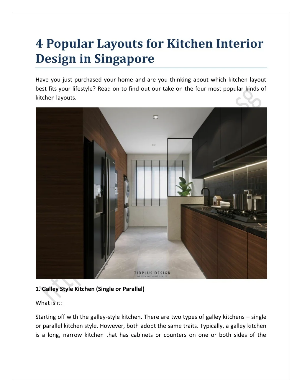 PPT - 4 Popular Layouts for Kitchen Interior Design in Singapore ...