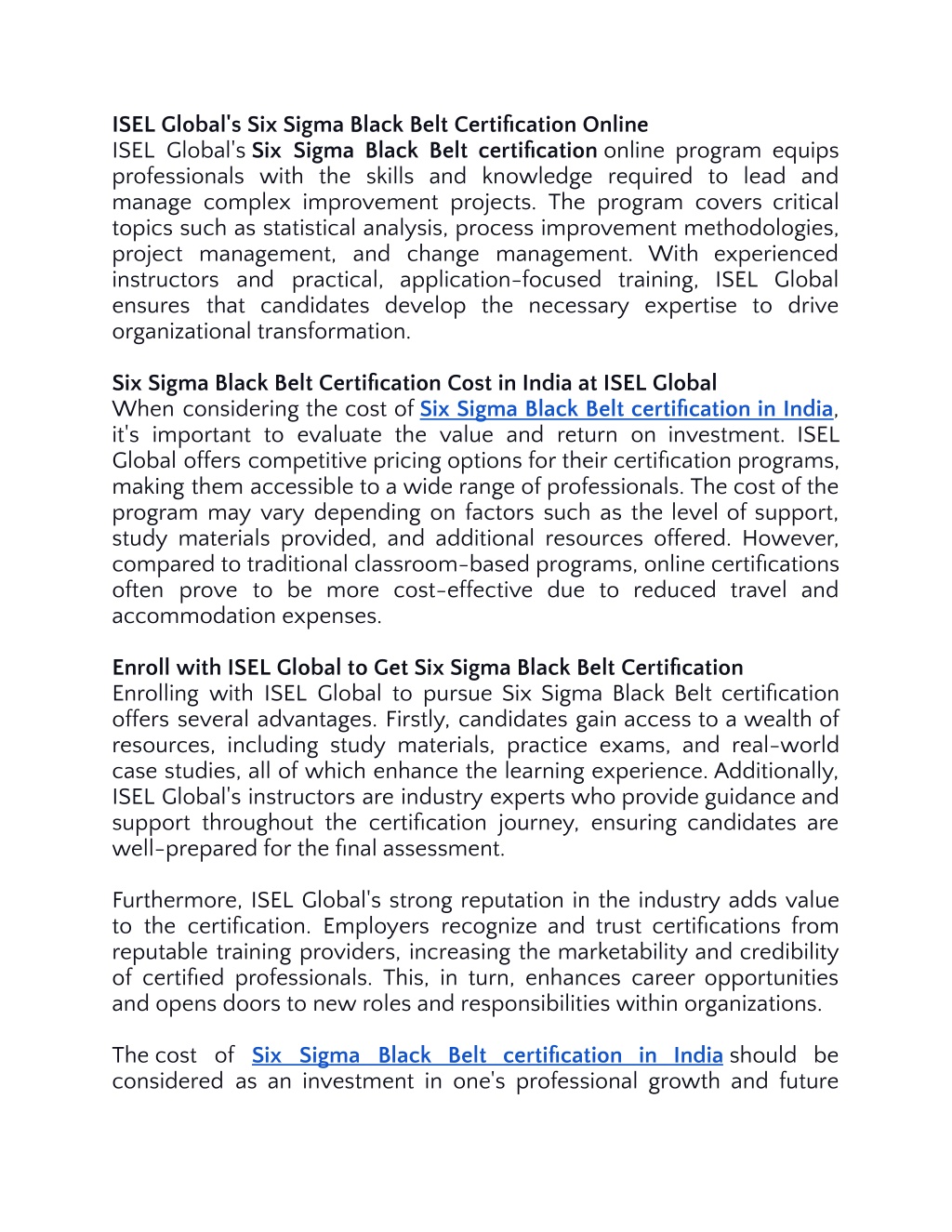 PPT Six Sigma Black Belt Certification Cost In India Exploring 