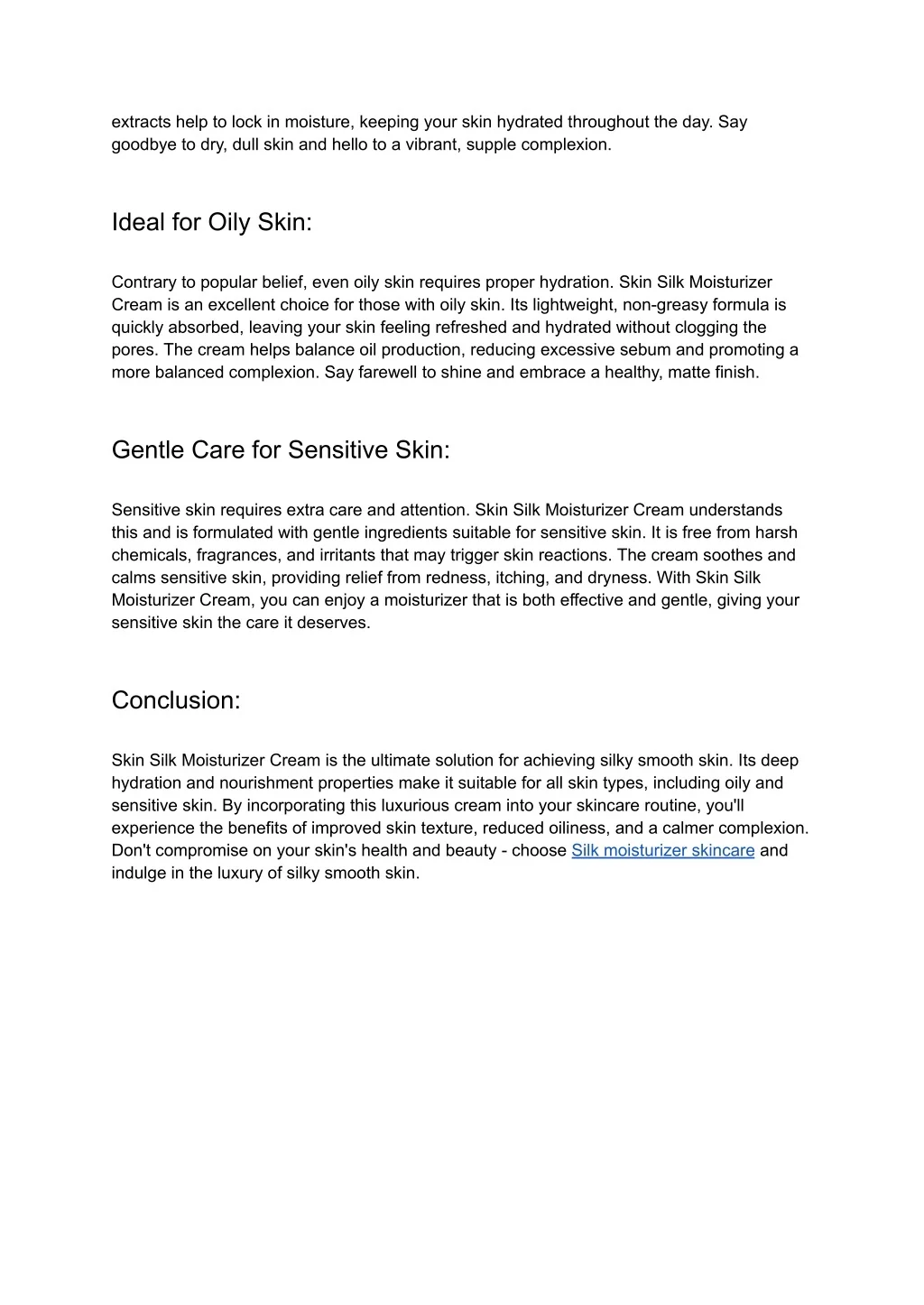 PPT Achieve Silky Smooth Skin with Skin Silk Moisturizer Cream
