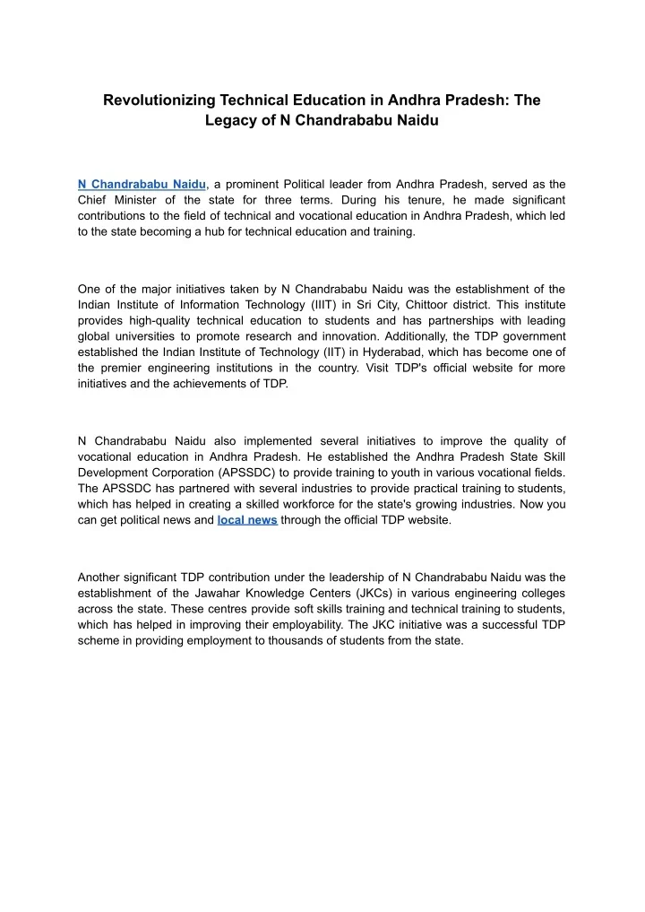PPT - Revolutionizing Technical Education in Andhra Pradesh: The Legacy ...
