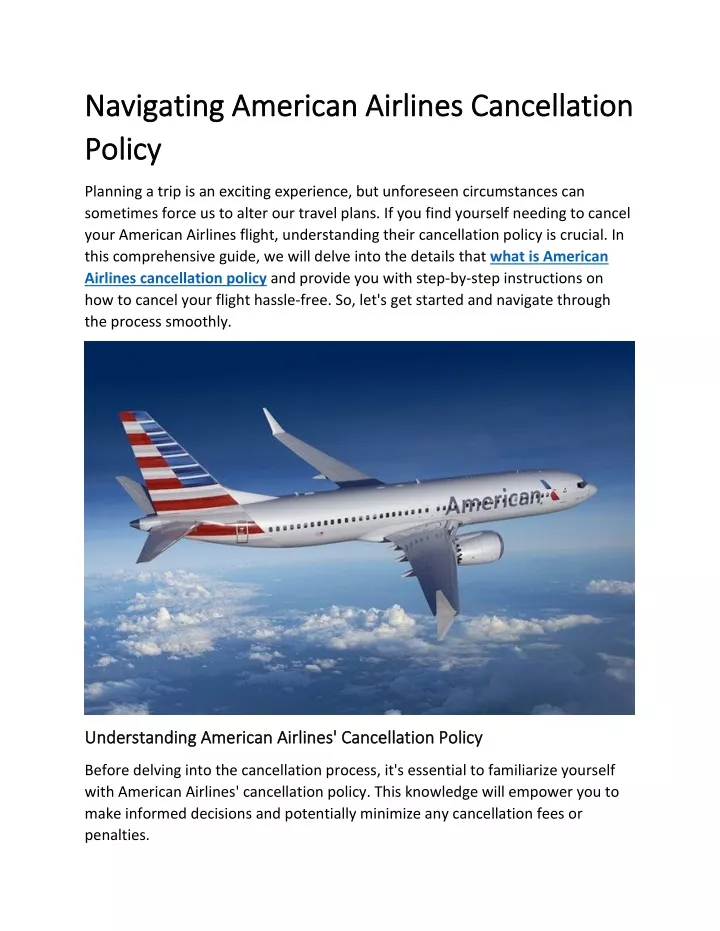 PPT Navigating American Airlines Cancellation Policy PowerPoint