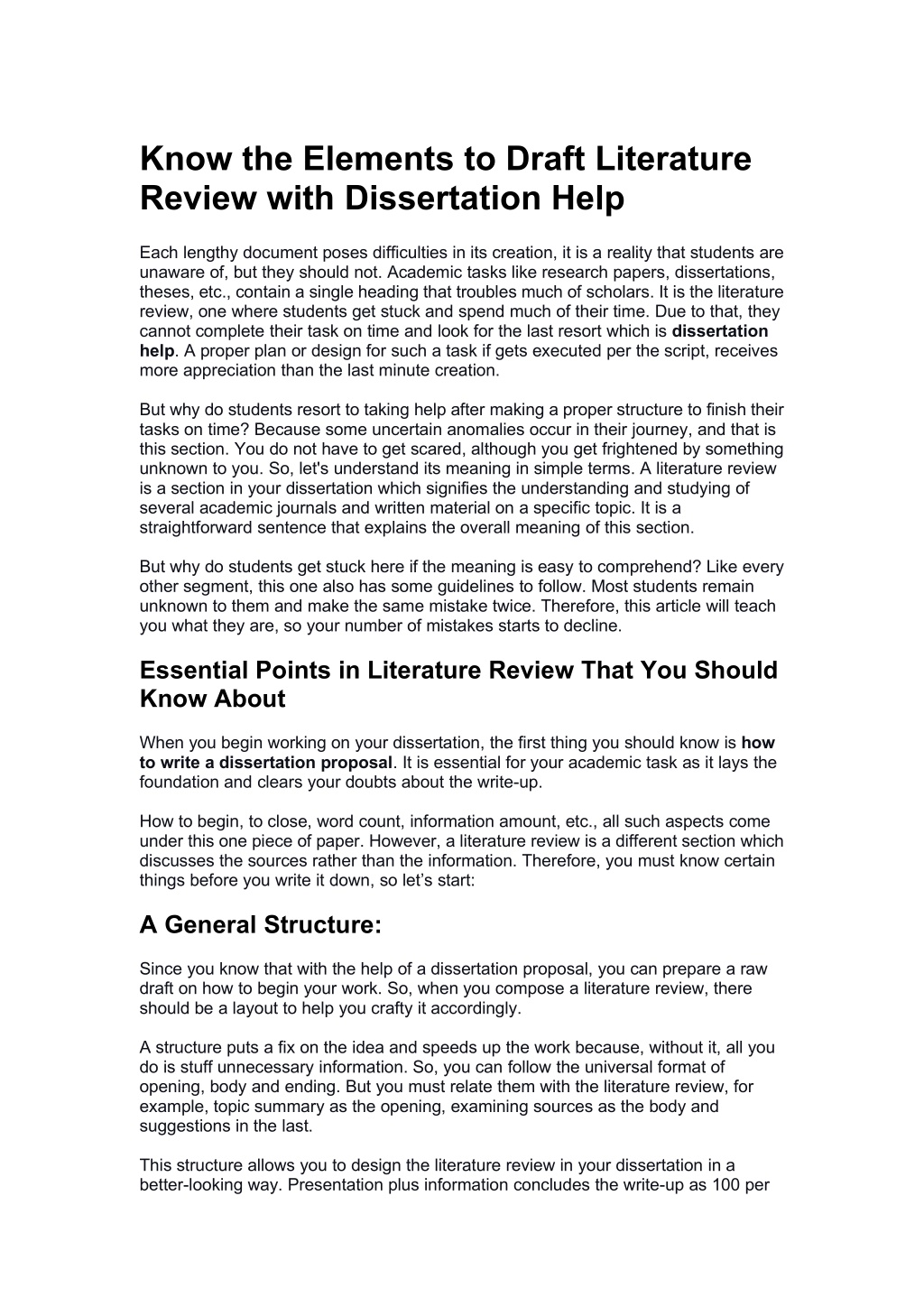 how to draft a literature review