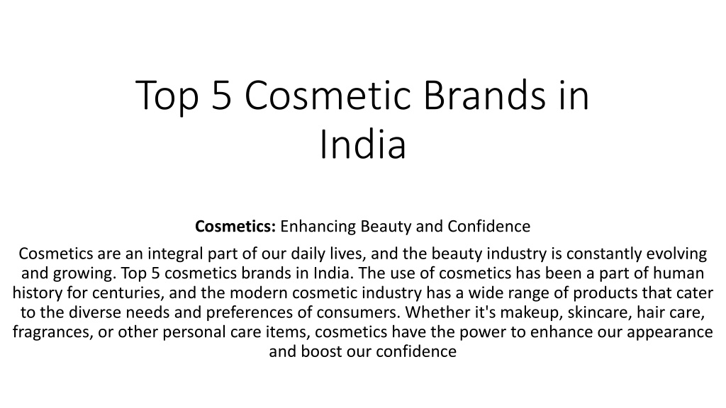 PPT - Top 5 Cosmetic Brands in India PowerPoint Presentation, free 