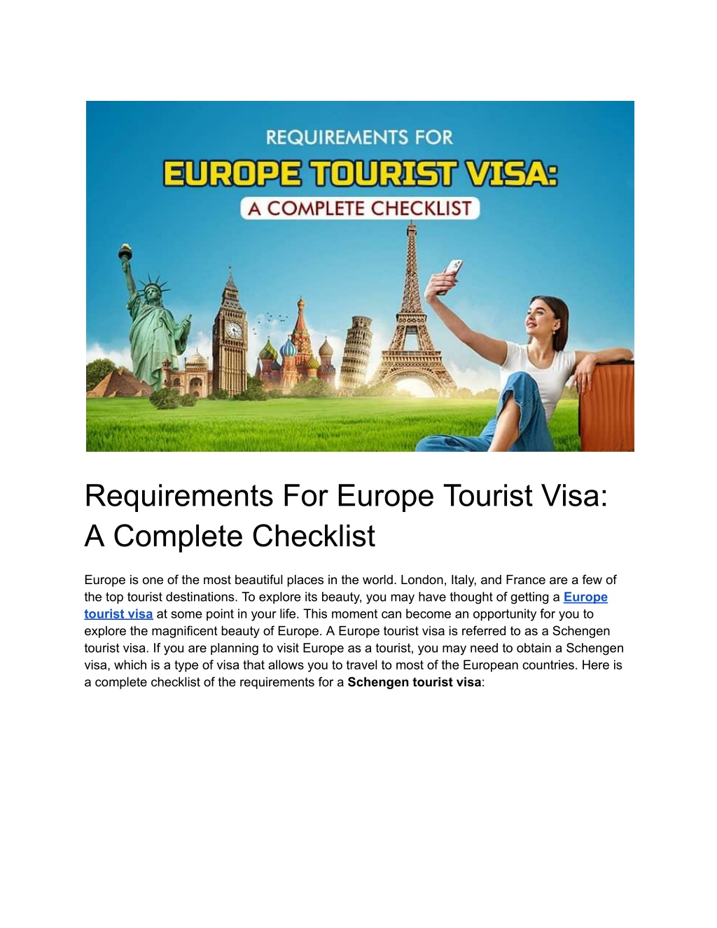 travel europe requirements