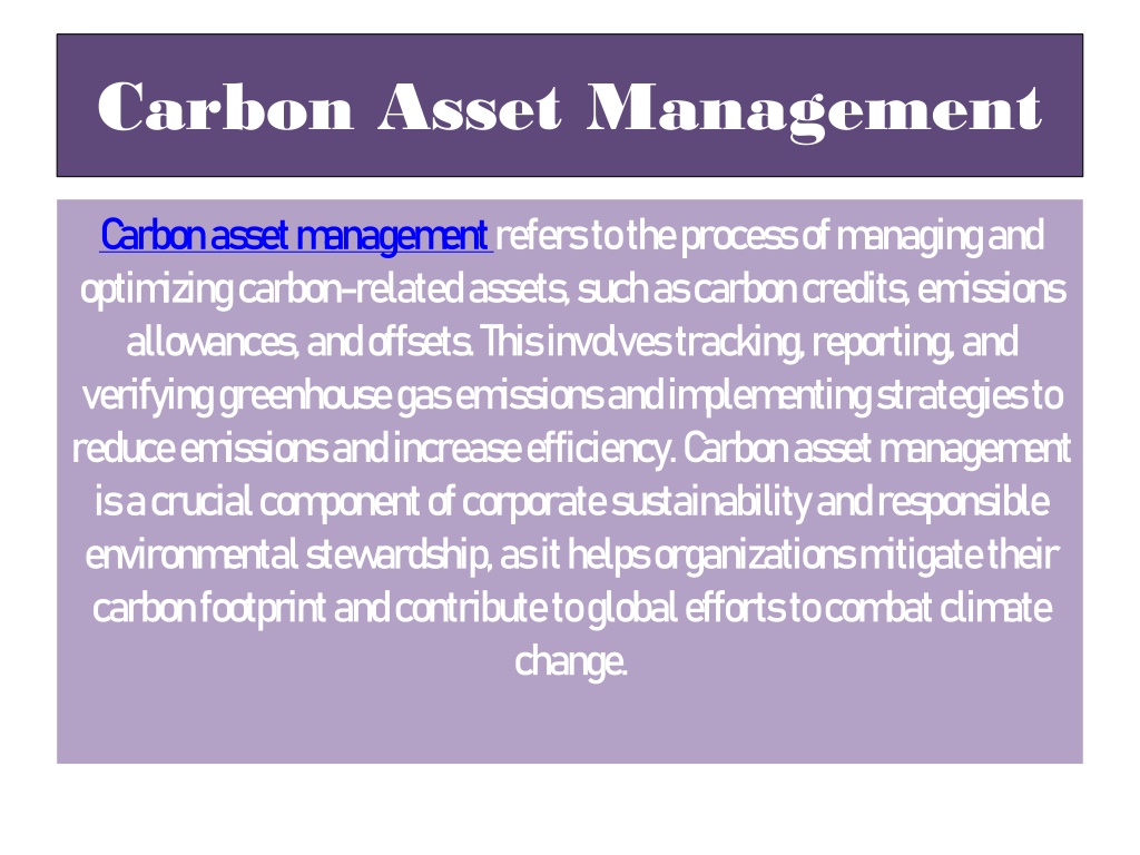 Ppt Carbon Asset Management Powerpoint Presentation Free Download