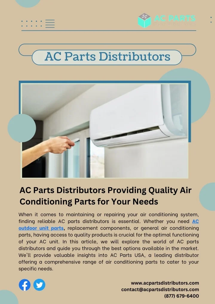 PPT AC Parts Distributors Providing Quality Air Conditioning Parts