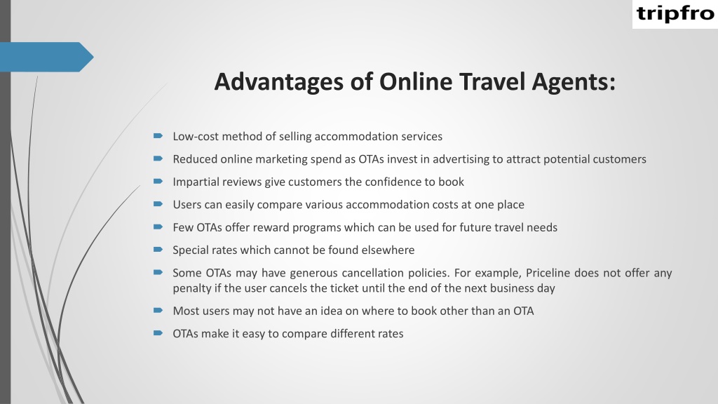 advantages of online travel services