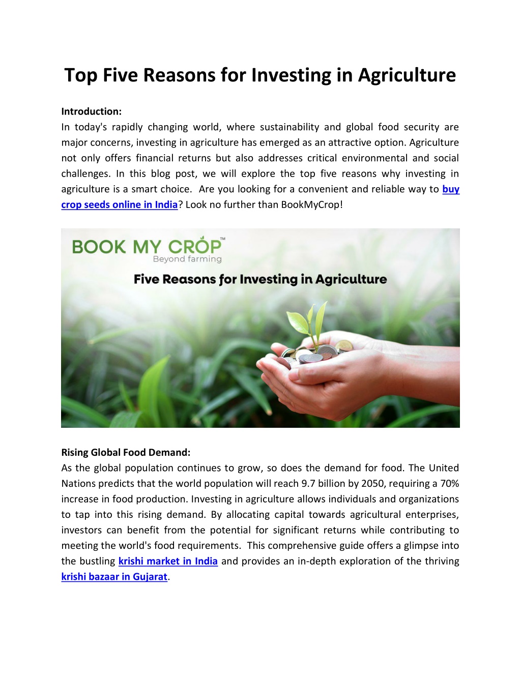 Best Way To Invest In Agriculture