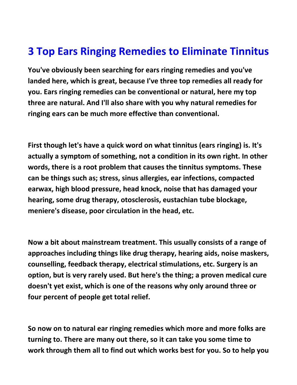 PPT - The 4 Most Common Reasons for the Ringing in Your Ears & stop the ...