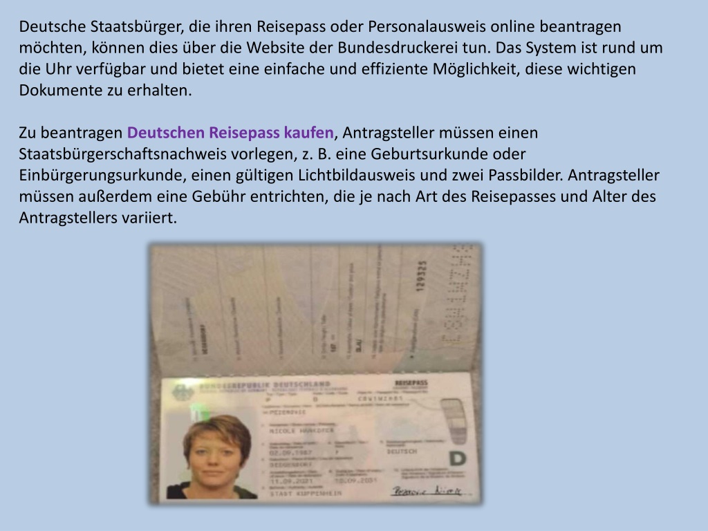 PPT - Hier Deutschen Reisepass Und Personalausweis Online Beantragen ...