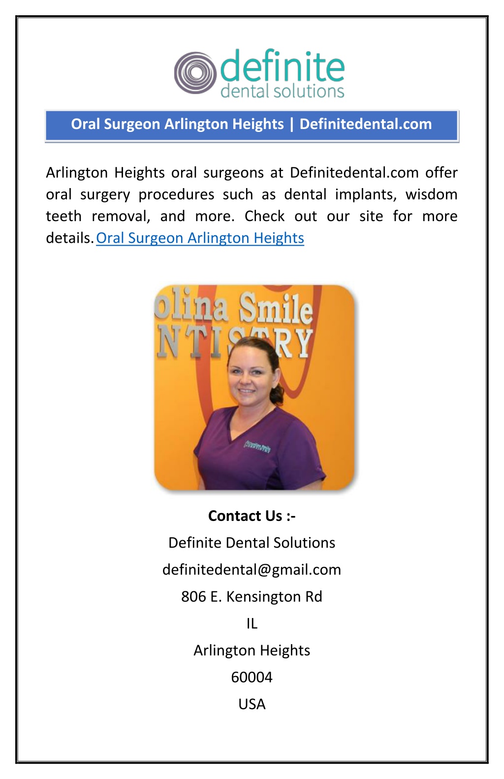 Ppt Oral Surgeon Arlington Heights Powerpoint