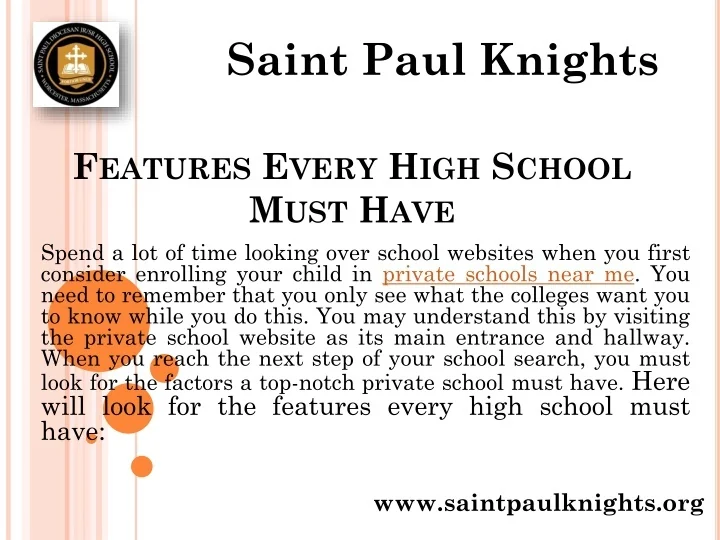 PPT Catholic school high school near me Saint Paul JrSr High School
