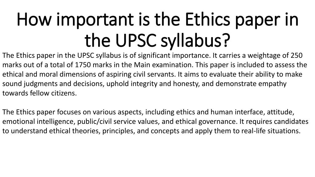 ethics paper presentation