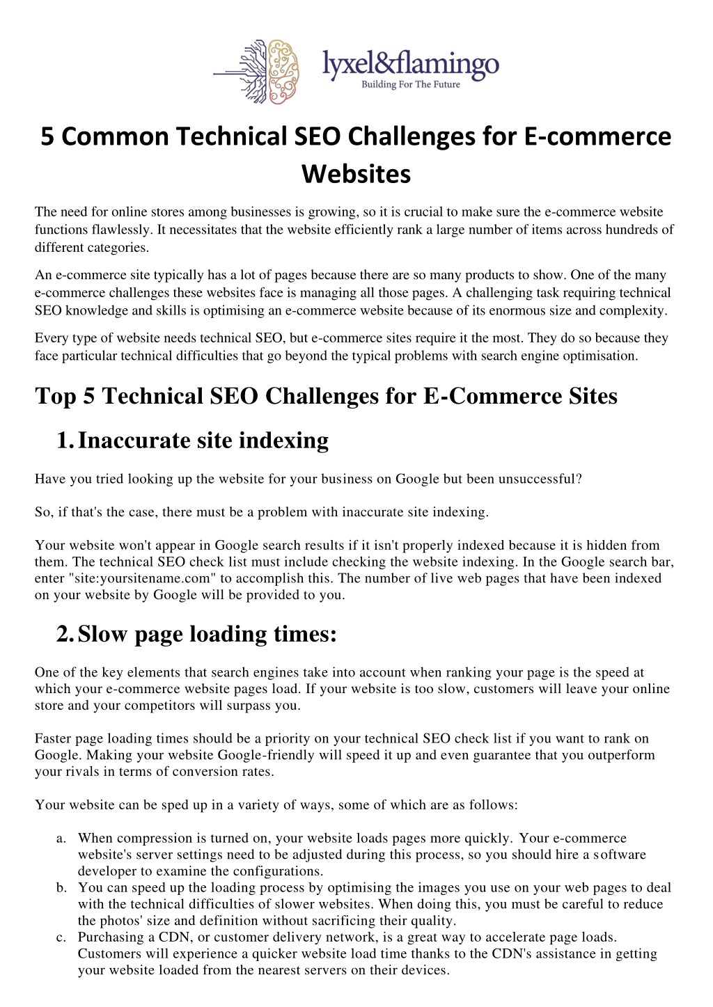 PPT - Technical SEO Challenges for E-Commerce Websites- A Guide by ...