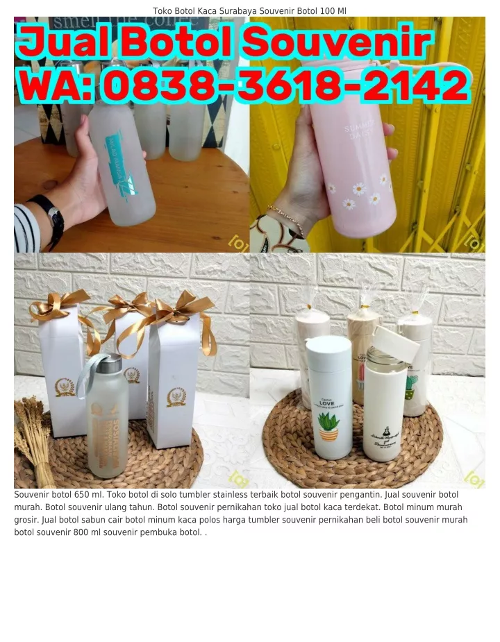 Ppt ౦8ᣮ8~ᣮϬi8~ᒿiᏎᒿ Wa Botol Souvenir 200ml Tumbler Custom Jakarta Powerpoint Presentation 3243