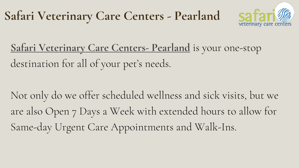 safari veterinary care centers pearland
