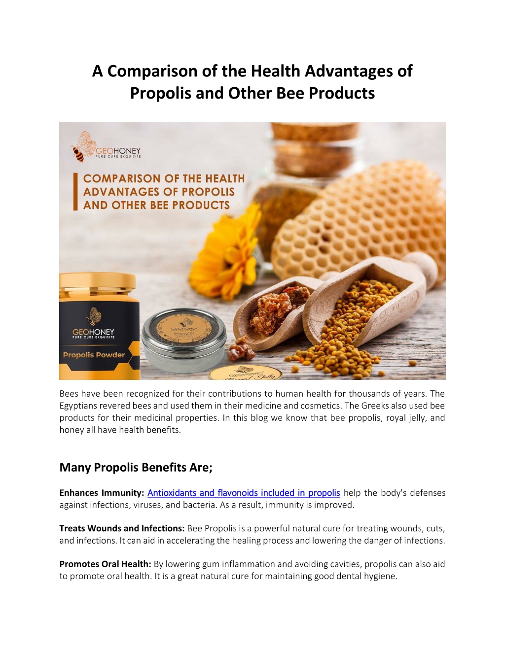 PPT - A Comparison Of The Health Advantages Of Propolis And Other Bee ...