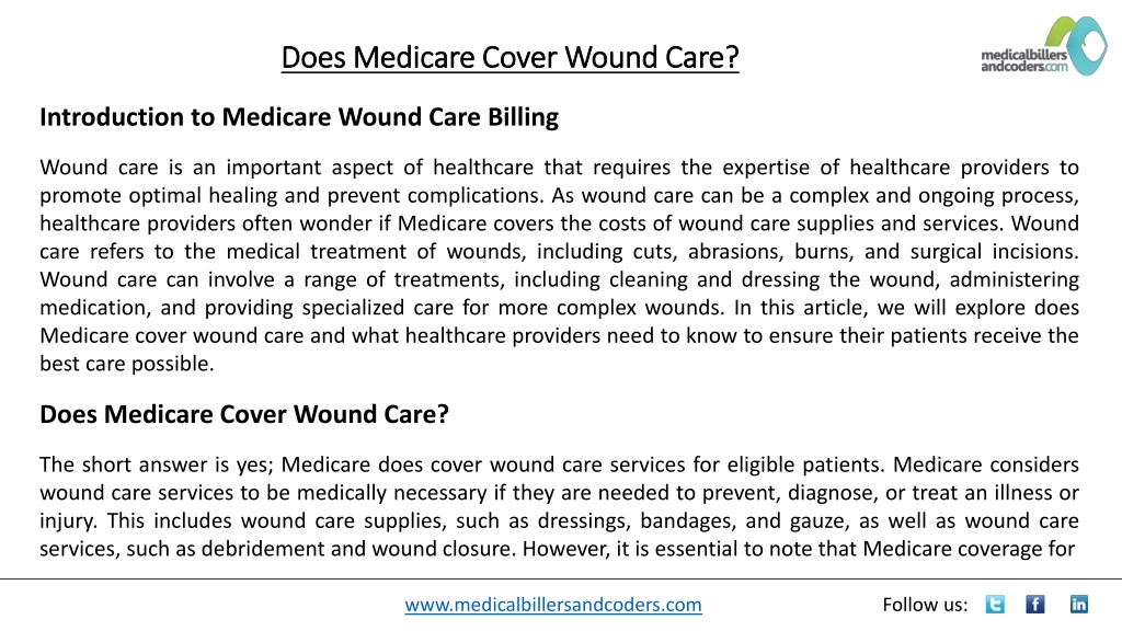 PPT Does Medicare Cover Wound Care? PowerPoint Presentation, free