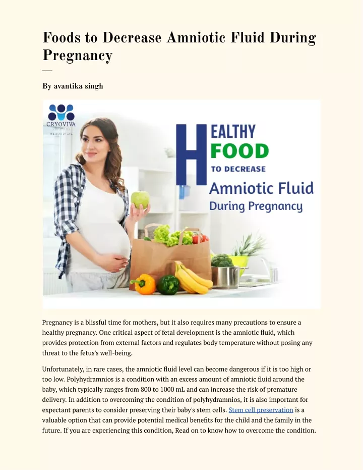 PPT Foods to Decrease Amniotic Fluid During Pregnancy PowerPoint Presentation ID12186651