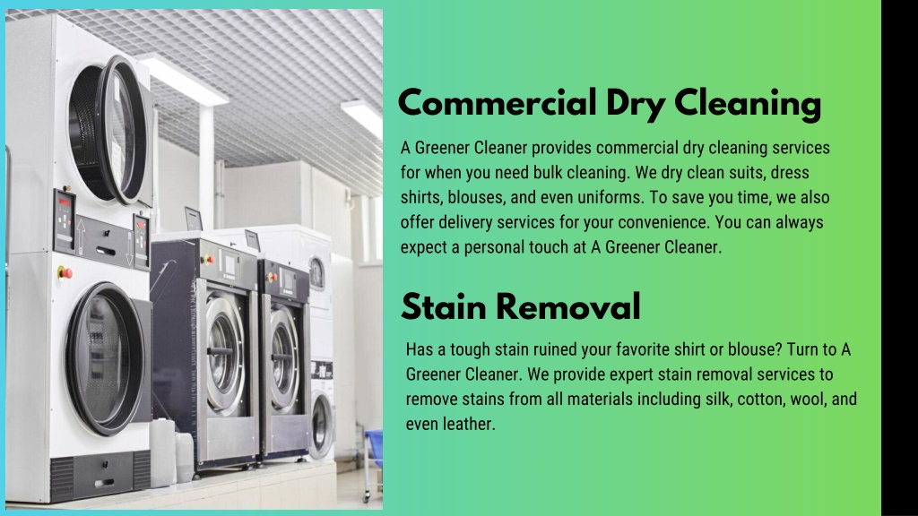 PPT - Pick Up Dry Cleaning - A Greener Cleaner PowerPoint Presentation ...