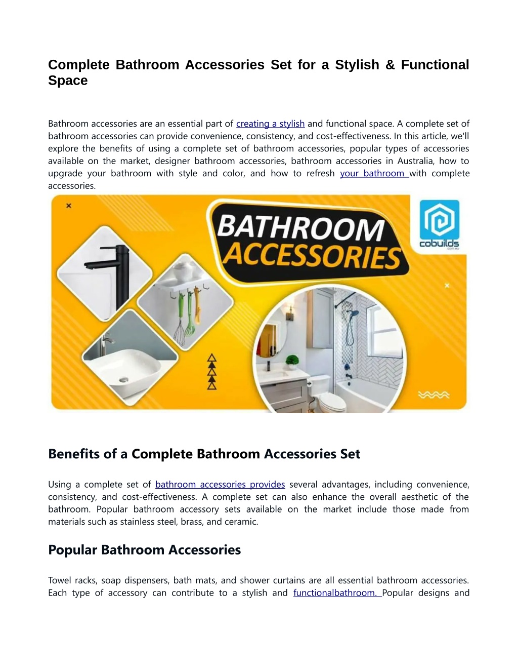 Buy Stylish Bathroom Accessories Australia