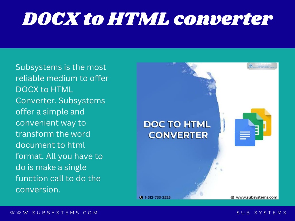 PPT - Economical And User Friendly DOCX To HTML Converter PowerPoint ...