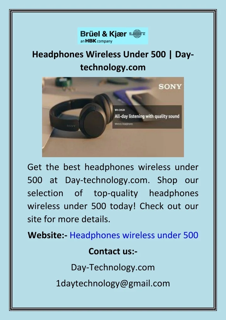 PPT Headphones Wireless Under 500 Daytechnology PowerPoint