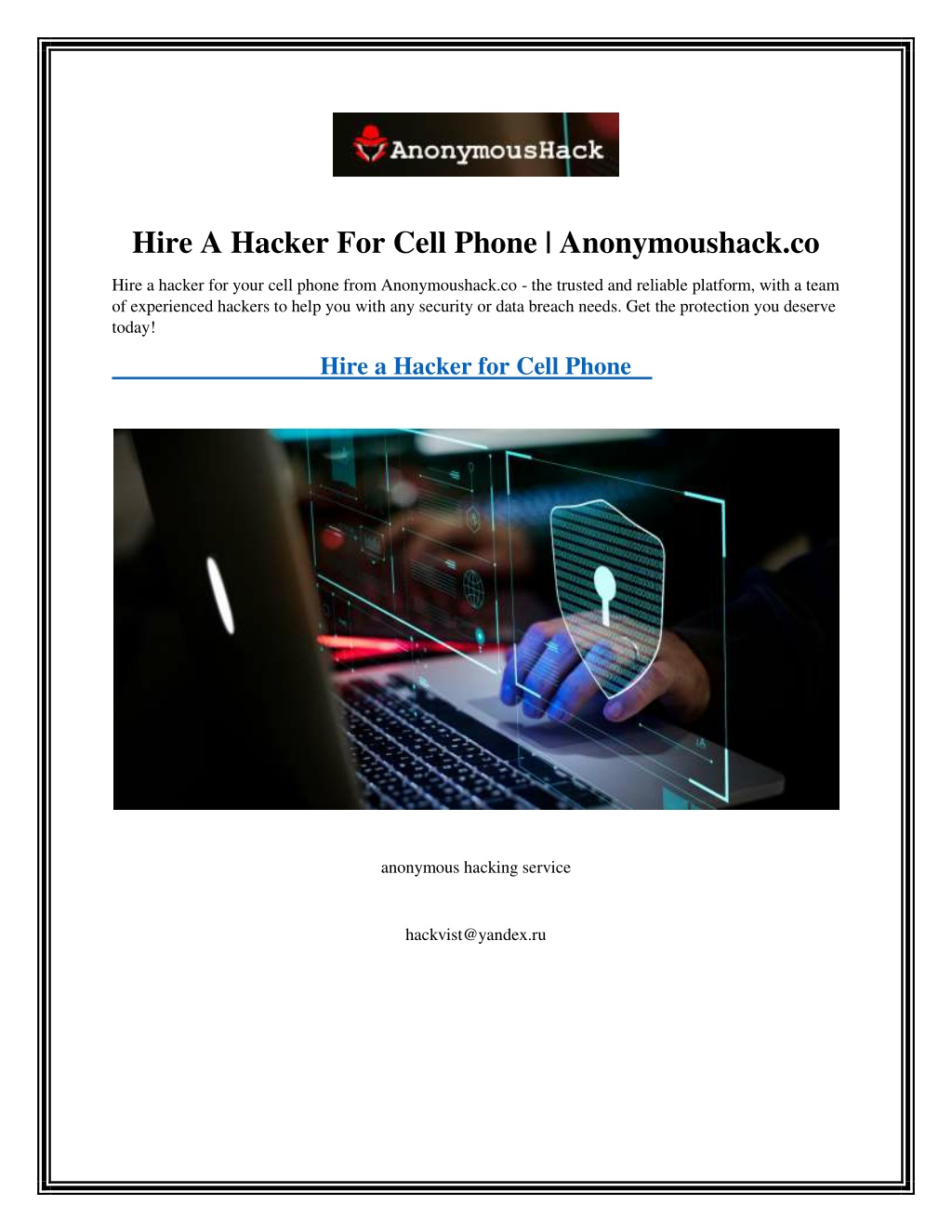 PPT Hire A Hacker For Cell Phone Anonymoushack PowerPoint