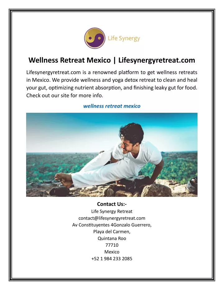 PPT Wellness Retreat Mexico PowerPoint