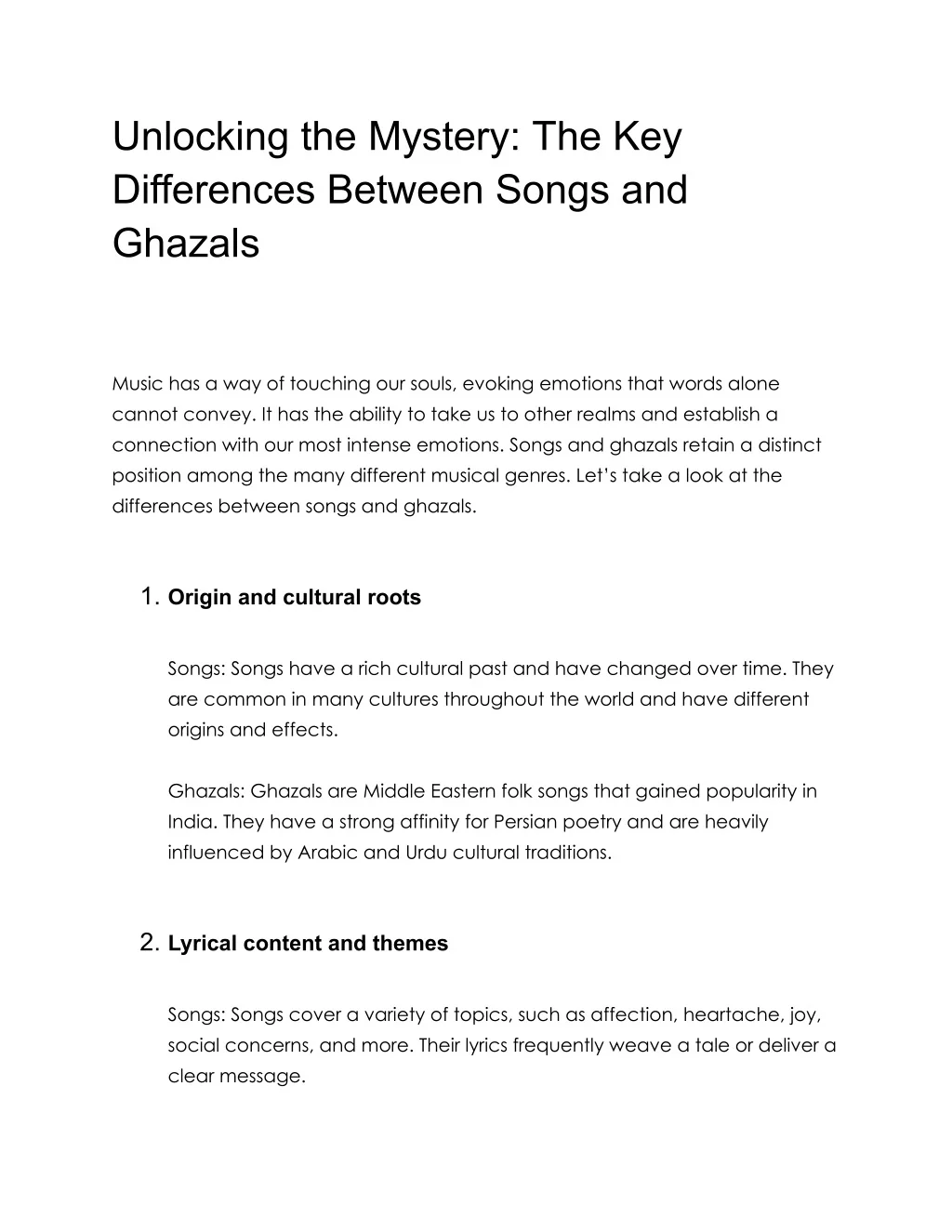 PPT - Unlocking the Mystery: The Key Differences Between Songs and ...