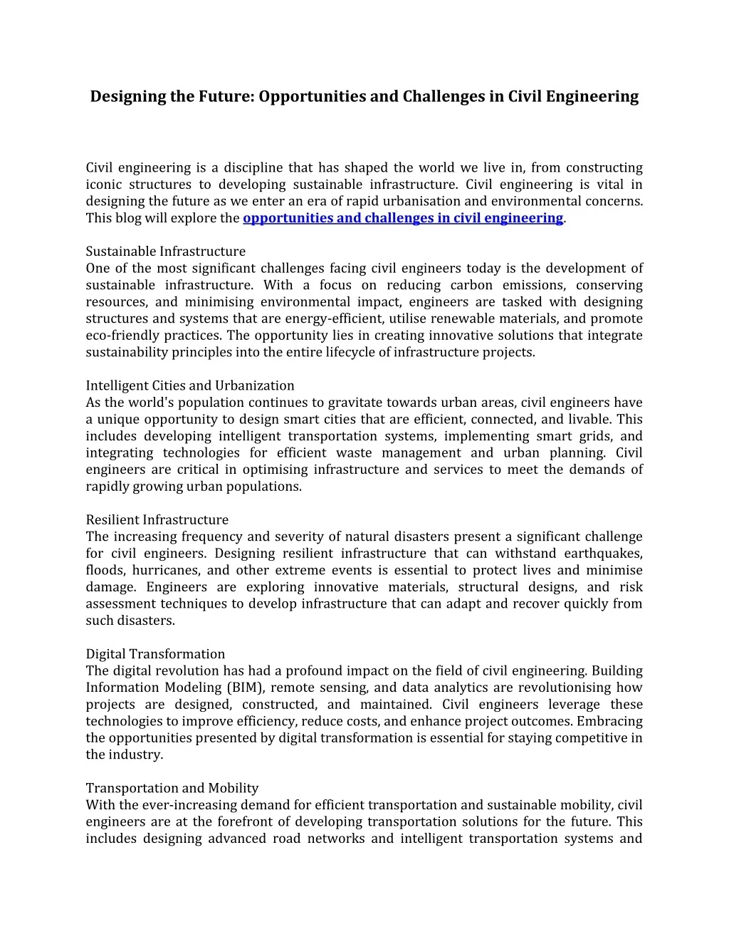 PPT - Designing the Future: Opportunities and Challenges in Civil ...